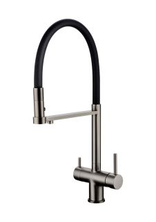 Смеситель для кухни Grocenberg GB4095 с гибким изливом Графит